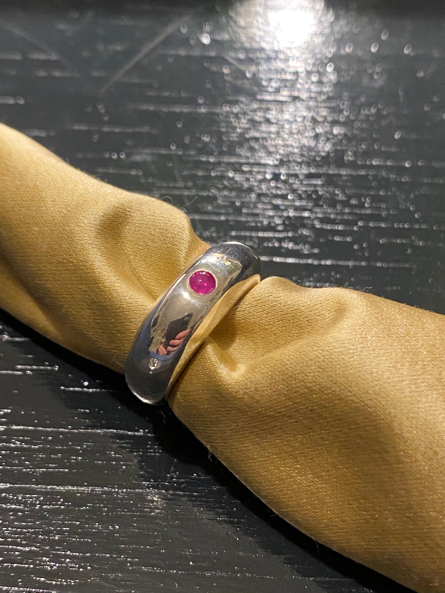 SILVER RUBY RING