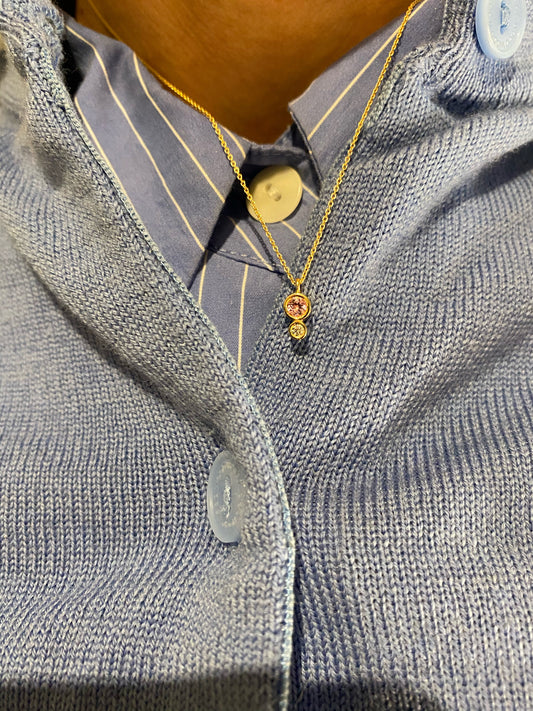 Classic Large Small Pink Necklace.