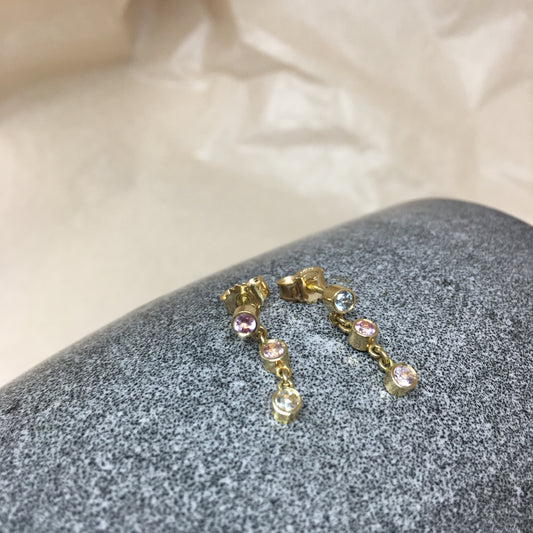 Triplet Sapphire Earring