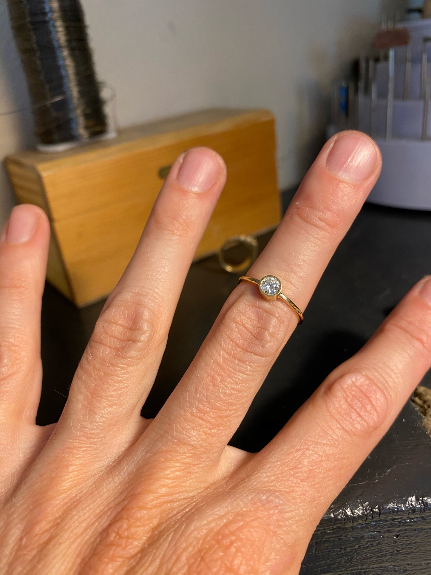 Classic diamond ring.