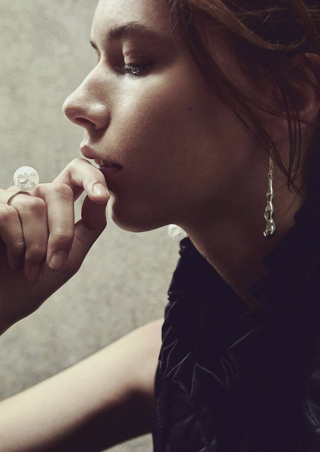 VERY THICK TEARDROP · EARRING · SILVER